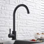Casa si Gradina - Sanitare - Chiuveta bucatarie si accesorii - Baterii bucatarie - Baterie chiuveta bucatarie, Blackswan, Tip M208, model negru mat rotund, dimensiune 36 cm - Infinity.ro