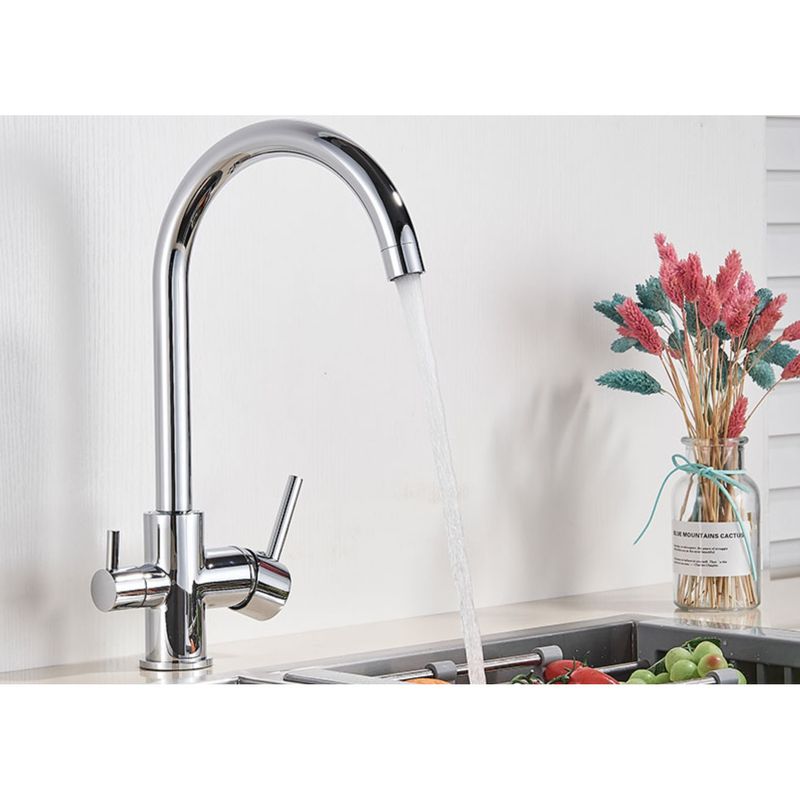 Casa si Gradina - Sanitare - Chiuveta bucatarie si accesorii - Baterii bucatarie - Baterie chiuveta bucatarie, Blackswan, Tip M175, cu iesire pentru apa purificata, model crom, dimensiune 34 cm - Infinity.ro