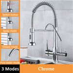 Casa si Gradina - Sanitare - Chiuveta bucatarie si accesorii - Baterii bucatarie - Baterie chiuveta bucatarie, Blackswan, Tip M98 cu iesire pentru apa purificata si 2 moduri, model crom, dimensiune 45 cm - Infinity.ro