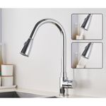 Casa si Gradina - Sanitare - Chiuveta bucatarie si accesorii - Baterii bucatarie - Baterie chiuveta bucatarie, Blackswan, Tip M76 cu 2 moduri, model crom, dimensiune 38 cm - Infinity.ro