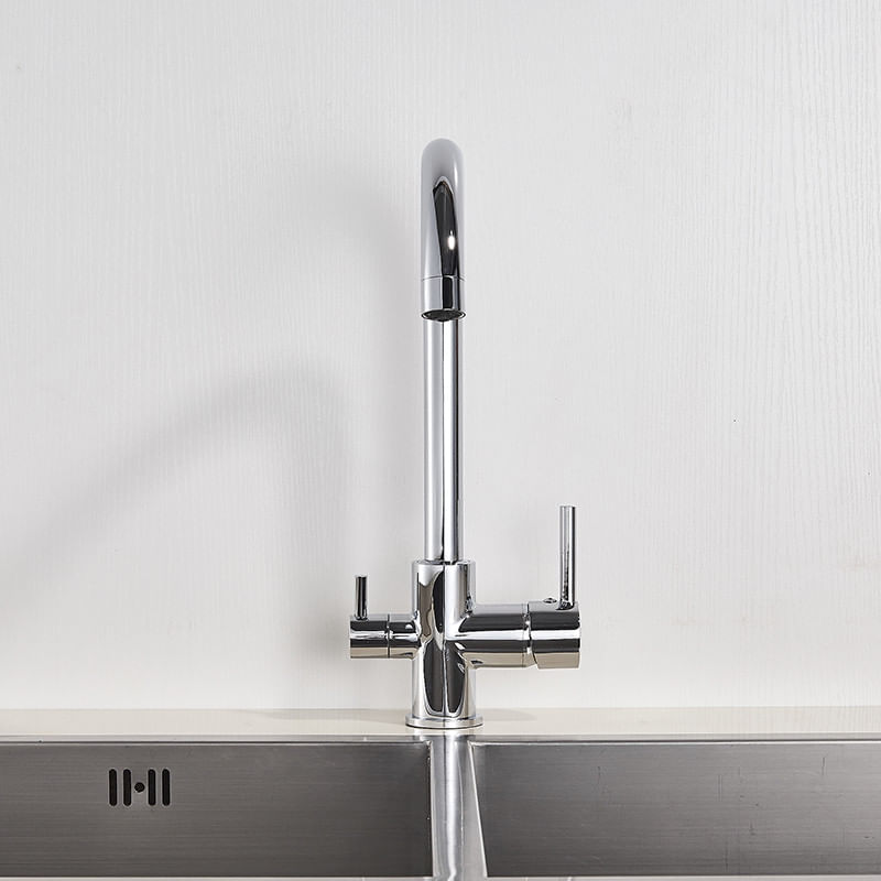 Casa si Gradina - Sanitare - Chiuveta bucatarie si accesorii - Baterii bucatarie - Baterie chiuveta bucatarie, Blackswan, Tip M175, cu iesire pentru apa purificata, model crom, dimensiune 34 cm - Infinity.ro