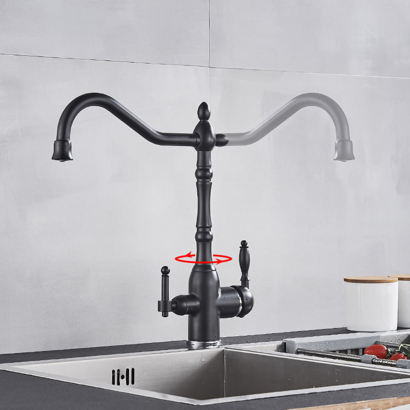 Casa si Gradina - Sanitare - Chiuveta bucatarie si accesorii - Baterii bucatarie - Baterie chiuveta bucatarie/ baie, Blackswan, Tip M71, model negru mat, dimensiune 34 cm - Infinity.ro