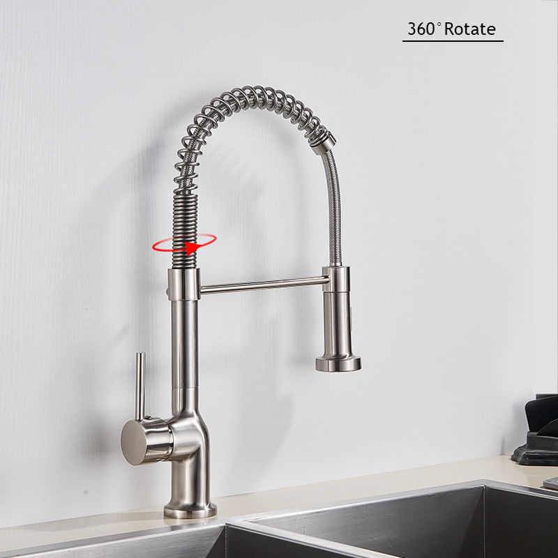 Casa si Gradina - Sanitare - Chiuveta bucatarie si accesorii - Baterii bucatarie - Baterie chiuveta bucatarie, Blackswan, Tip M158, 2 moduri, model nichel mat, dimensiune 45 cm - Infinity.ro