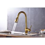 Casa si Gradina - Sanitare - Chiuveta bucatarie si accesorii - Baterii bucatarie - Baterie chiuveta bucatarie, Blackswan, Tip M77 cu 2 moduri, model auriu lucios, dimensiune 40 cm - Infinity.ro