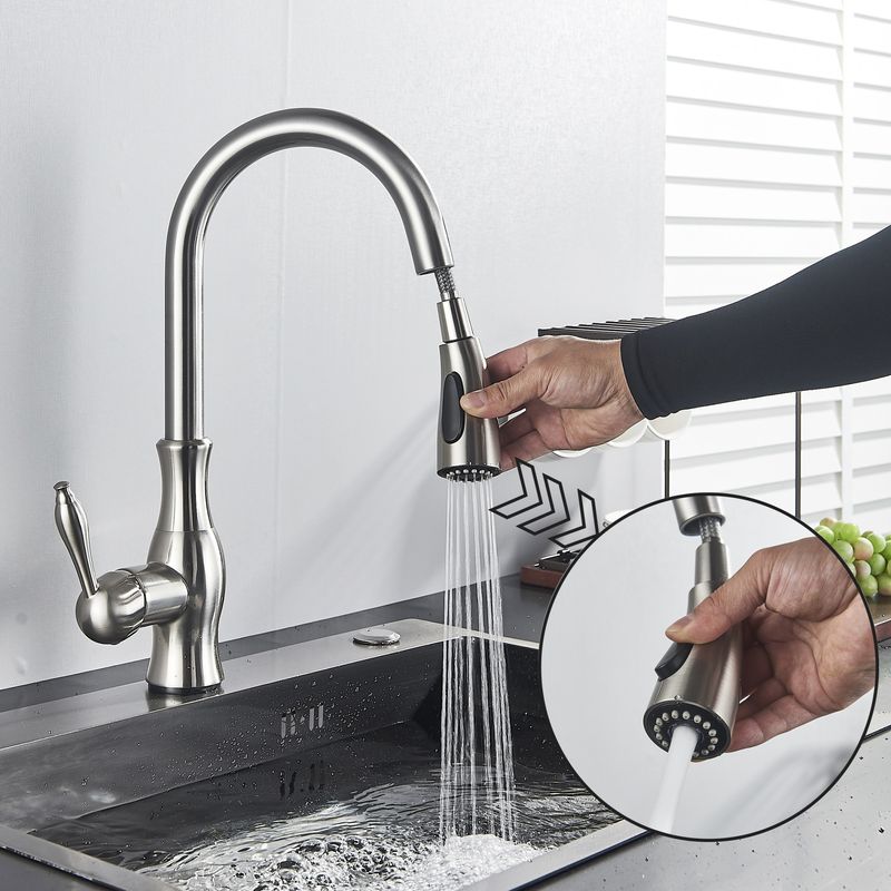 Casa si Gradina - Sanitare - Chiuveta bucatarie si accesorii - Baterii bucatarie - Baterie chiuveta bucatarie, Blackswan, Tip M92 cu 2 moduri, model nichel, dimensiune 42 cm - Infinity.ro