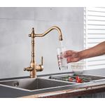 Casa si Gradina - Sanitare - Chiuveta bucatarie si accesorii - Baterii bucatarie - Baterie chiuveta bucatarie/ baie, Blackswan, Tip M72, model bronz, dimensiune 34 cm - Infinity.ro