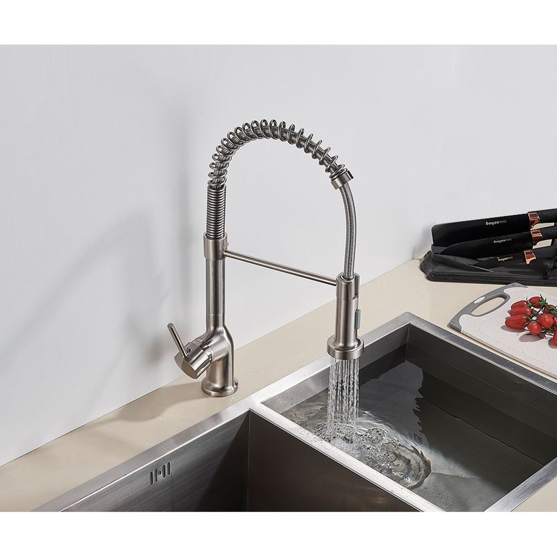 Casa si Gradina - Sanitare - Chiuveta bucatarie si accesorii - Baterii bucatarie - Baterie chiuveta bucatarie, Blackswan, Tip M158, 2 moduri, model nichel mat, dimensiune 45 cm - Infinity.ro