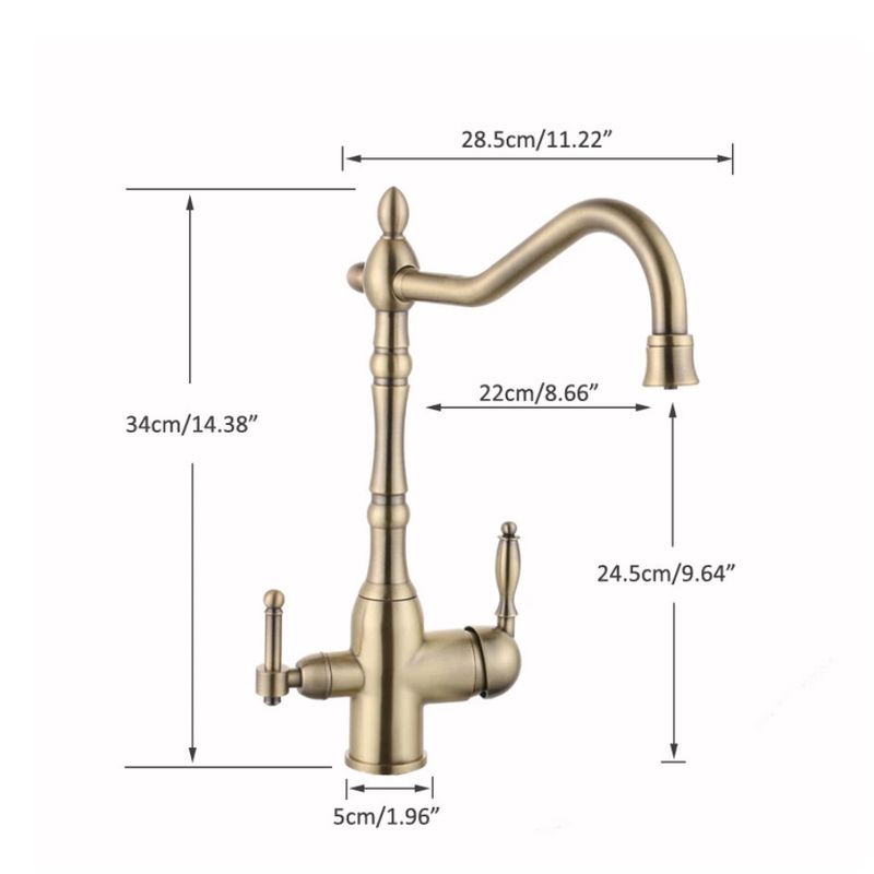 Casa si Gradina - Sanitare - Chiuveta bucatarie si accesorii - Baterii bucatarie - Baterie chiuveta bucatarie/ baie, Blackswan, Tip M72, model bronz, dimensiune 34 cm - Infinity.ro