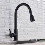Casa si Gradina - Sanitare - Chiuveta bucatarie si accesorii - Baterii bucatarie - Baterie chiuveta bucatarie, Blackswan, Tip M82 cu senzor si 3 moduri, model negru mat, dimensiune 42 cm - Infinity.ro