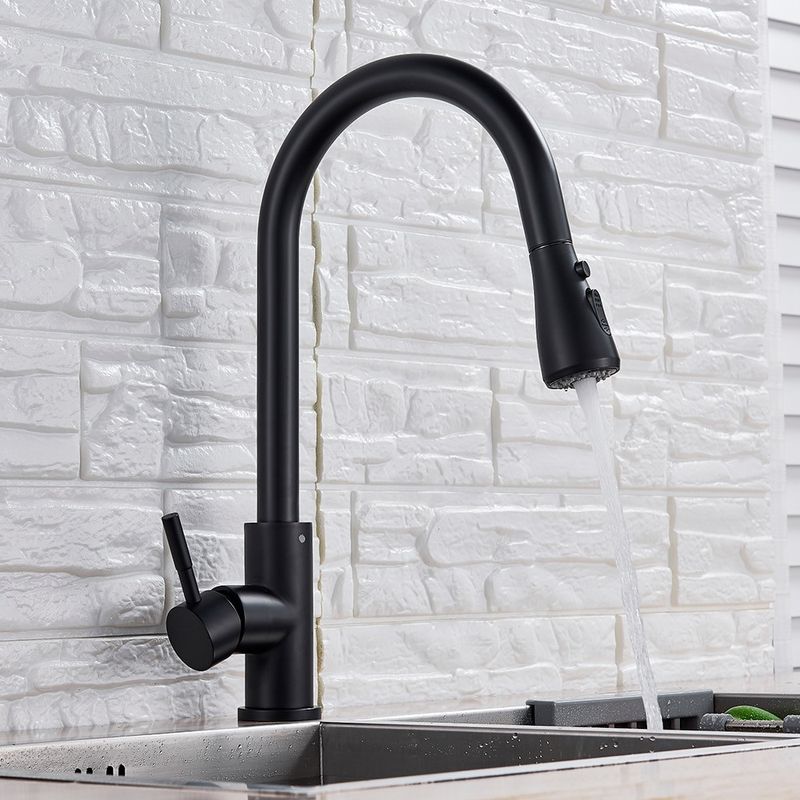 Casa si Gradina - Sanitare - Chiuveta bucatarie si accesorii - Baterii bucatarie - Baterie chiuveta bucatarie, Blackswan, Tip M82 cu senzor si 3 moduri, model negru mat, dimensiune 42 cm - Infinity.ro