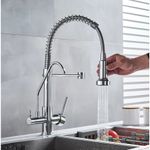 Casa si Gradina - Sanitare - Chiuveta bucatarie si accesorii - Baterii bucatarie - Baterie chiuveta bucatarie, Blackswan, Tip M98 cu iesire pentru apa purificata si 2 moduri, model crom, dimensiune 45 cm - Infinity.ro