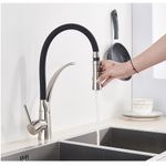 Casa si Gradina - Sanitare - Chiuveta bucatarie si accesorii - Baterii bucatarie - Baterie chiuveta bucatarie, Blackswan, Tip M61, model nichel, dimensiune 42 cm - Infinity.ro