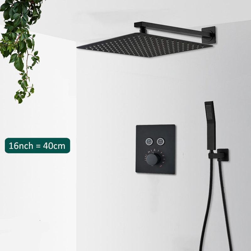 Casa si Gradina - Sanitare - Lavoar baie si accesorii - Baterii sanitare - Set baterie dus, Blackswan, Tip M150, model negru mat, cu 2 cai si termostat, dimensiune 40 cm - Infinity.ro