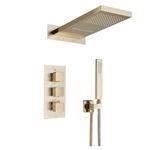 Casa si Gradina - Sanitare - Lavoar baie si accesorii - Baterii sanitare - Set baterie dus, Blackswan, Tip M11.8, model auriu mat, dimensiune 55 cm - Infinity.ro