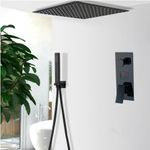 Casa si Gradina - Sanitare - Lavoar baie si accesorii - Baterii sanitare - Set baterie dus, Blackswan, Tip M73.50, model smart negru mat, dimensiune 25 cm - Infinity.ro