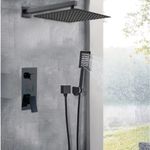 Casa si Gradina - Sanitare - Lavoar baie si accesorii - Baterii sanitare - Set baterie dus, Blackswan, Tip M73.26, model negru mat, dimensiune 30x30 cm - Infinity.ro