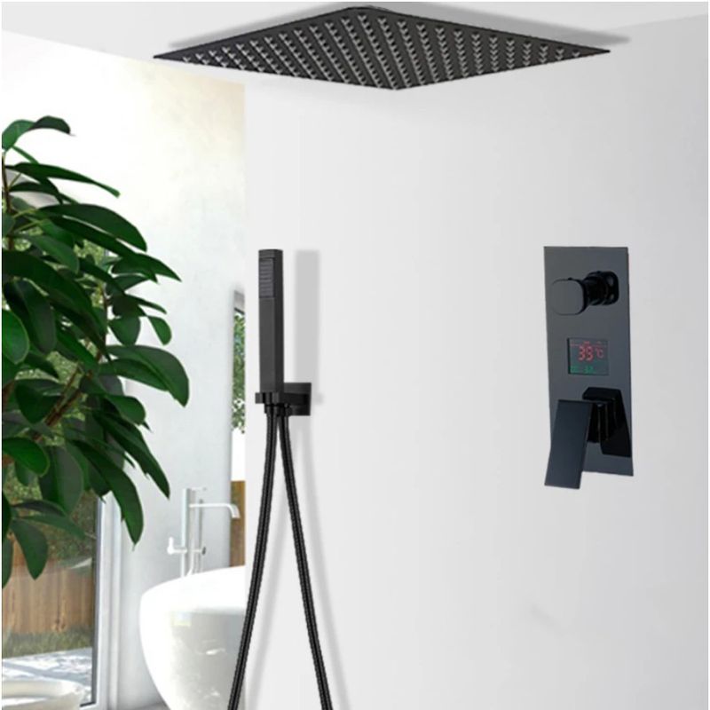 Casa si Gradina - Sanitare - Lavoar baie si accesorii - Baterii sanitare - Set baterie dus, Blackswan, Tip M73.51, model smart negru mat, dimensiune 30 cm - Infinity.ro