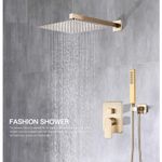 Casa si Gradina - Sanitare - Lavoar baie si accesorii - Baterii sanitare - Set baterie dus, Blackswan, Tip M11.3, model auriu mat, dimensiune 30 cm - Infinity.ro