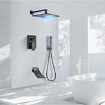 Casa si Gradina - Sanitare - Lavoar baie si accesorii - Baterii sanitare - Set baterie dus, Blackswan, Tip M3.6 LED, model negru antichizat, dimensiune 40 cm - Infinity.ro