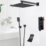 Casa si Gradina - Sanitare - Lavoar baie si accesorii - Baterii sanitare - Set baterie dus, Blackswan, Tip M3.3, model negru mat, dimensiune 30 cm - Infinity.ro