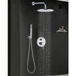 Casa si Gradina - Sanitare - Lavoar baie si accesorii - Baterii sanitare - Set baterie dus, Blackswan, Tip M70.1 LED, model crom lucios, dimensiune 20 cm - Infinity.ro