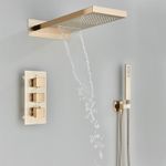 Casa si Gradina - Sanitare - Lavoar baie si accesorii - Baterii sanitare - Set baterie dus, Blackswan, Tip M11.8, model auriu mat, dimensiune 55 cm - Infinity.ro