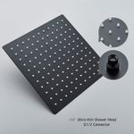Casa si Gradina - Sanitare - Lavoar baie si accesorii - Baterii sanitare - Set baterie dus, Blackswan, Tip M152, model negru mat, cu 3 cai, termostat si pipa mobila, dimensiune 40 cm - Infinity.ro
