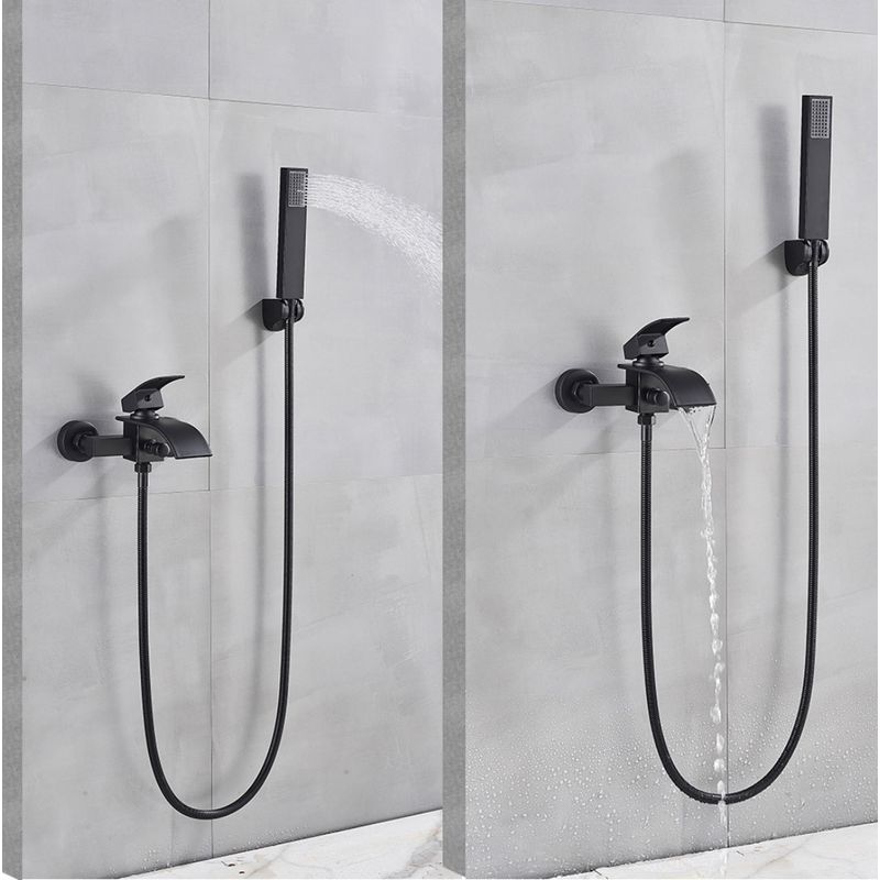 Casa si Gradina - Sanitare - Lavoar baie si accesorii - Baterii sanitare - Set baterie cada si baterie chiuveta, Blackswan, Tip M53, model negru mat, dimensiune 20 cm - Infinity.ro