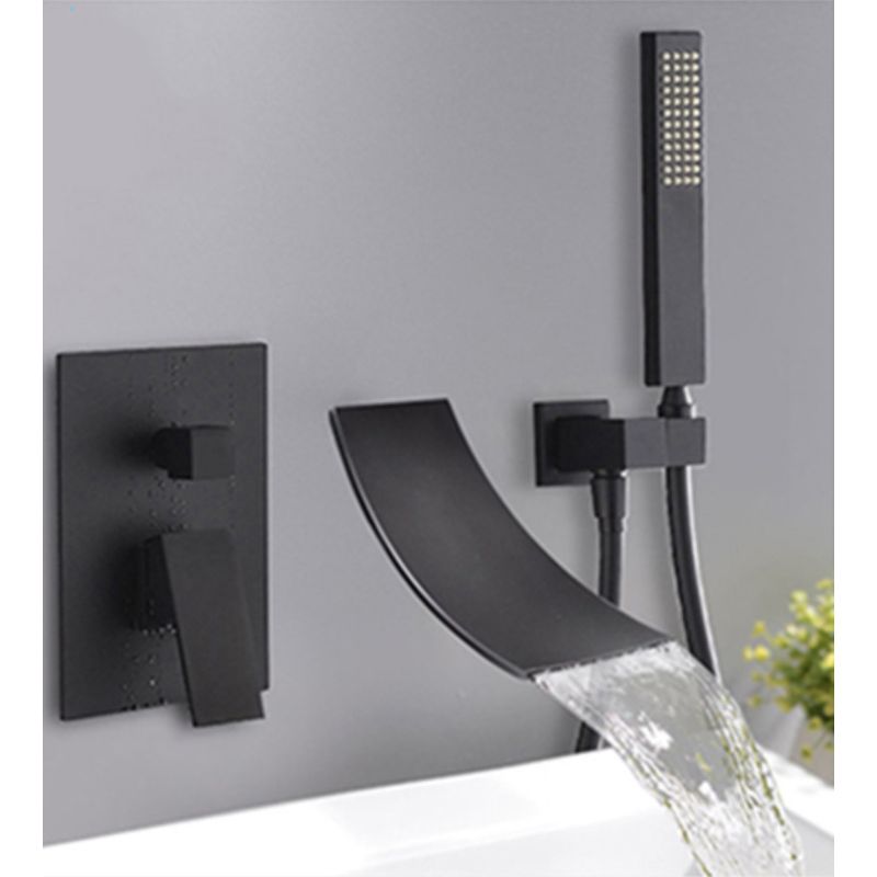 Casa si Gradina - Sanitare - Lavoar baie si accesorii - Baterii sanitare - Set baterii cada si chiuveta, Blackswan, Tip M3, model negru mat, dimensiune 18 cm - Infinity.ro