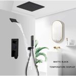Casa si Gradina - Sanitare - Lavoar baie si accesorii - Baterii sanitare - Set baterie dus, Blackswan, Tip M3.4, model negru mat, dimensiune 40 cm - Infinity.ro