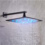 Casa si Gradina - Sanitare - Lavoar baie si accesorii - Baterii sanitare - Set baterie dus, Blackswan, Tip M73.68 LED, model negru mat, dimensiune 30 cm - Infinity.ro