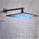 Casa si Gradina - Sanitare - Lavoar baie si accesorii - Baterii sanitare - Set baterie dus, Blackswan, Tip M3.5 LED, model negru antichizat, dimensiune 30 cm - Infinity.ro