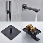 Casa si Gradina - Sanitare - Lavoar baie si accesorii - Baterii sanitare - Set baterie dus, Blackswan, Tip M73.39, model negru antichizat, dimensiune 30 cm - Infinity.ro