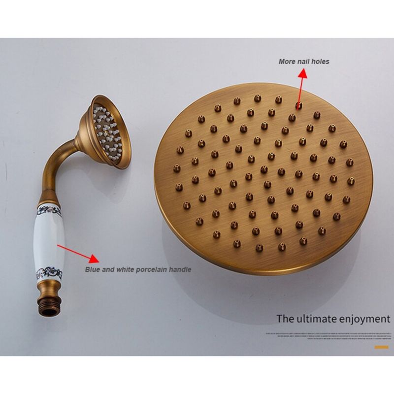 Casa si Gradina - Sanitare - Lavoar baie si accesorii - Baterii sanitare - Set baterie dus, Blackswan, Tip M40.1, model bronz antichizat, dimensiune 20 cm - Infinity.ro