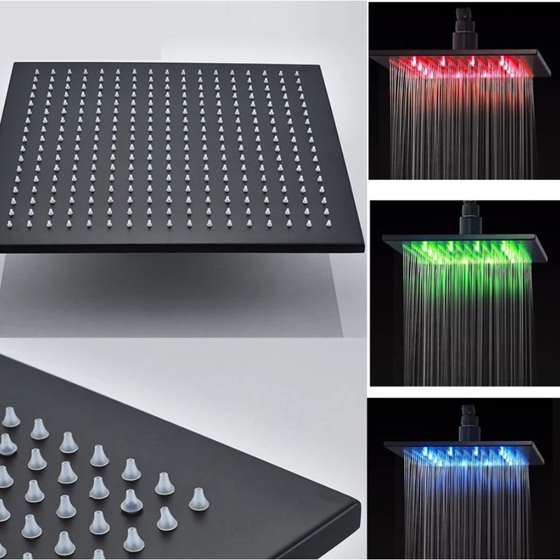 Casa si Gradina - Sanitare - Lavoar baie si accesorii - Baterii sanitare - Set baterie dus, Blackswan, Tip M3.13 LED, model negru mat, dimensiune 40 cm - Infinity.ro