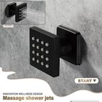 Casa si Gradina - Sanitare - Lavoar baie si accesorii - Baterii sanitare - Set baterie dus, Blackswan, Tip M73.59 Duze masaj, model negru mat, dimensiune 20 cm - Infinity.ro