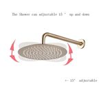 Casa si Gradina - Sanitare - Lavoar baie si accesorii - Baterii sanitare - Set baterie dus, Blackswan, Tip M69.2, model auriu mat, dimensiune 25 cm - Infinity.ro
