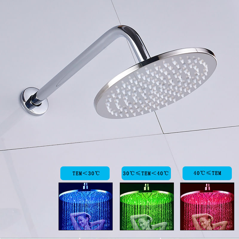 Casa si Gradina - Sanitare - Lavoar baie si accesorii - Baterii sanitare - Set baterie dus, Blackswan, Tip M70.1 LED, model crom lucios, dimensiune 20 cm - Infinity.ro