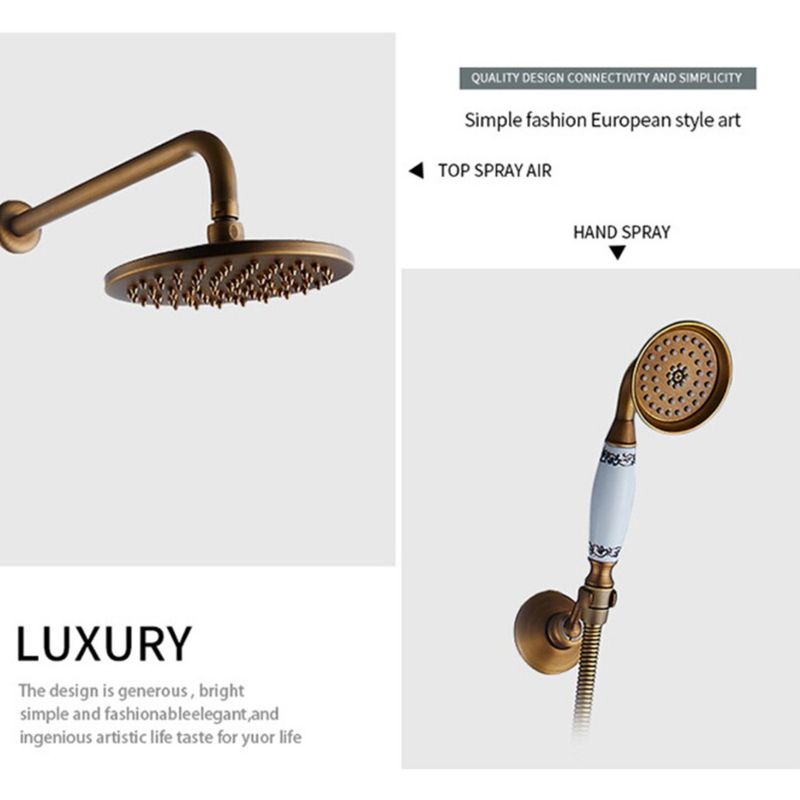 Casa si Gradina - Sanitare - Lavoar baie si accesorii - Baterii sanitare - Set baterie dus, Blackswan, Tip M40.1, model bronz antichizat, dimensiune 20 cm - Infinity.ro