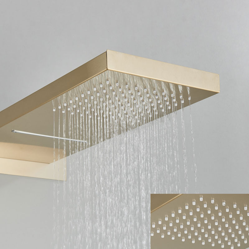 Casa si Gradina - Sanitare - Lavoar baie si accesorii - Baterii sanitare - Set baterie dus, Blackswan, Tip M11.8, model auriu mat, dimensiune 55 cm - Infinity.ro