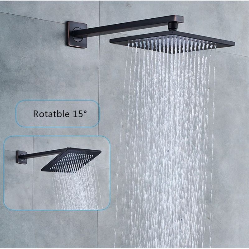 Casa si Gradina - Sanitare - Lavoar baie si accesorii - Baterii sanitare - Set baterie dus, Blackswan, Tip M73.36, model negru antichizat, dimensiune 25 cm - Infinity.ro