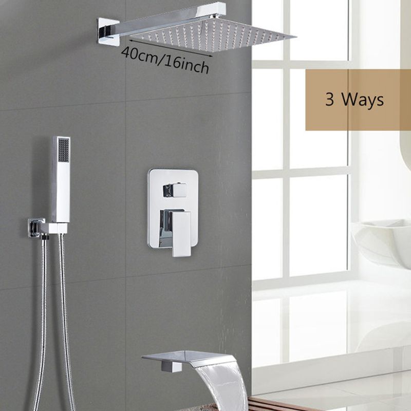 Casa si Gradina - Sanitare - Lavoar baie si accesorii - Baterii sanitare - Set baterie dus, Blackswan, Tip M184, model crom, cu 3 cai si pipa tip cascada, dimensiune 40 cm - Infinity.ro