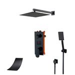 Casa si Gradina - Sanitare - Lavoar baie si accesorii - Baterii sanitare - Set baterie dus, Blackswan, Tip M3.1, model negru mat, dimensiune 20 cm - Infinity.ro
