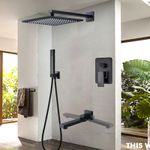 Casa si Gradina - Sanitare - Lavoar baie si accesorii - Baterii sanitare - Set baterie dus, Blackswan, Tip M73.40, model negru antichizat, dimensiune 20 cm - Infinity.ro