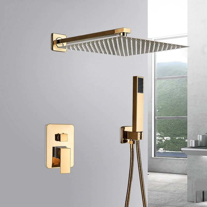 Casa si Gradina - Sanitare - Lavoar baie si accesorii - Baterii sanitare - Set baterie dus, Blackswan, Tip M60.6, model auriu lucios, dimensiune 25 cm - Infinity.ro
