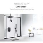 Casa si Gradina - Sanitare - Lavoar baie si accesorii - Baterii sanitare - Set baterie dus, Blackswan, Tip M3.9 dus tavan, model negru mat, dimensiune 40 cm - Infinity.ro