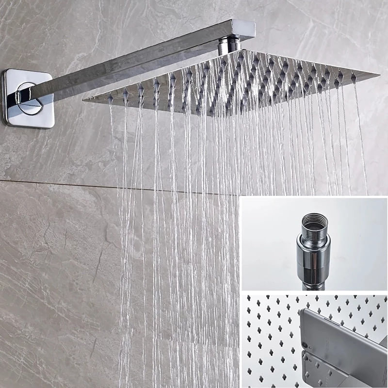 Casa si Gradina - Sanitare - Lavoar baie si accesorii - Baterii sanitare - Set baterie dus, Blackswan, Tip M73.30, model crom lucios, dimensiune 30x30 cm - Infinity.ro