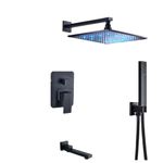 Casa si Gradina - Sanitare - Lavoar baie si accesorii - Baterii sanitare - Set baterie dus, Blackswan, Tip M73.52 LED, model negru antichizat, dimensiune 30 cm - Infinity.ro
