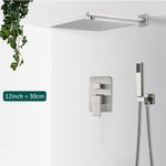 Casa si Gradina - Sanitare - Lavoar baie si accesorii - Baterii sanitare - Set baterie dus, Blackswan, Tip M186, model nichel, cu 2 cai, dimensiune 30 cm - Infinity.ro