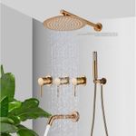 Casa si Gradina - Sanitare - Lavoar baie si accesorii - Baterii sanitare - Set baterie dus, Blackswan, Tip M90.3, model rose gold, dimensiune 37 cm - Infinity.ro